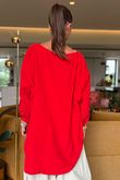 Made in Italy Cooper Needlecord Scoop Dip Back Top Salsa